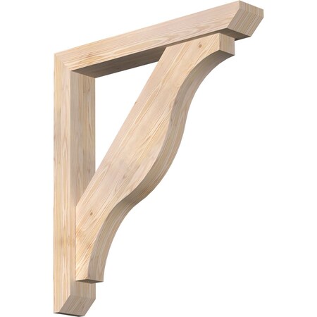 Ekena Millwork Funston Slat Smooth Bracket w/ Offset Brace, Douglas Fir, 5 1/2"W x 36"D x 40"H BKT0604X36X40FST06SDF